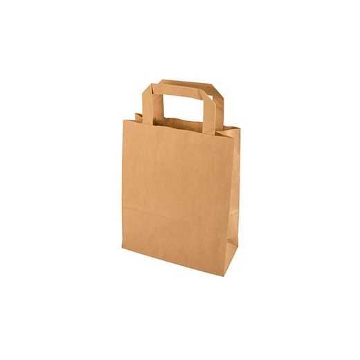 Nosilne vrečke, papir 22 cm x 18 cm x 10 cm rjava z ročajem 1