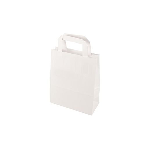 Nosilne vrečke, papir 22 cm x 18 cm x 10 cm bela z ročajem 1