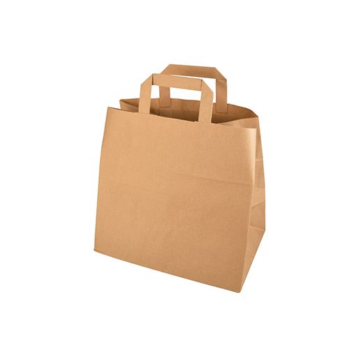 Nosilne vrečke, papir 25 cm x 26 cm x 17 cm rjava z ročajem 1