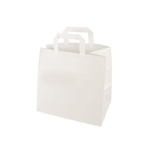 Nosilne vrečke, papir 25 cm x 26 cm x 17 cm bela z ročajem 1