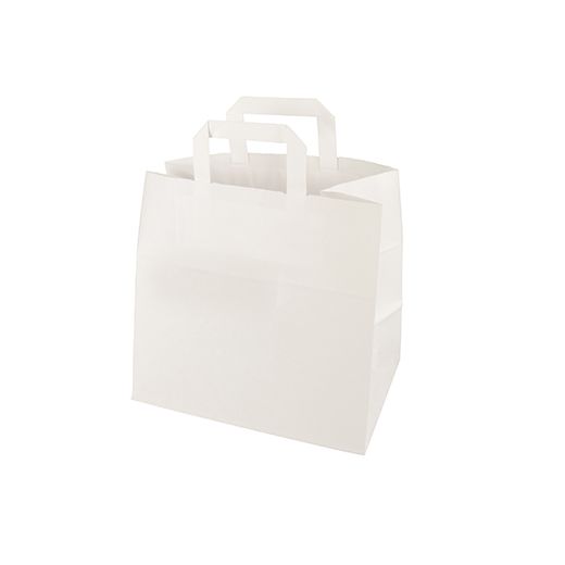 Nosilne vrečke, papir 25 cm x 26 cm x 17 cm bela z držalom in posamično EAN 1