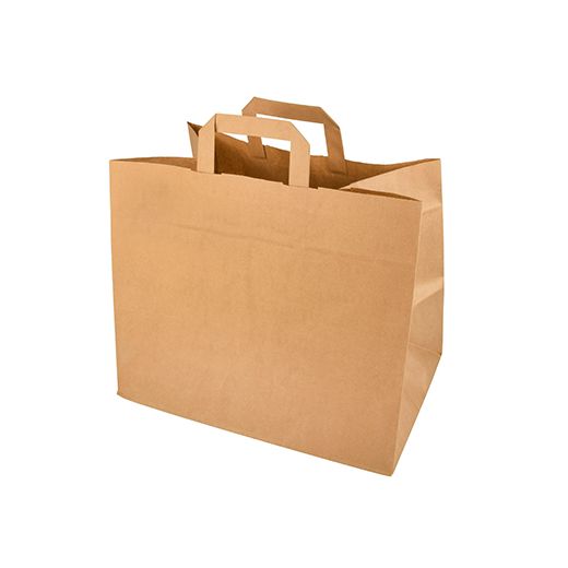 Nosilne vrečke, papir 27 cm x 32 cm x 17 cm rjava z ročajem 1