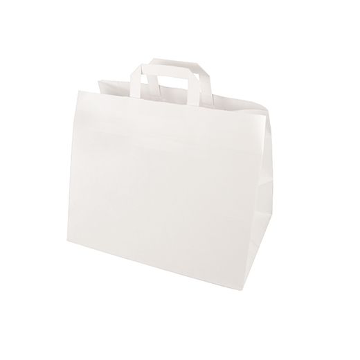 Nosilne vrečke, papir 27 cm x 32 cm x 21,5 cm bela z ročajem 1
