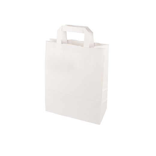 Nosilne vrečke, papir 28 cm x 22 cm x 10 cm bela z ročajem 1