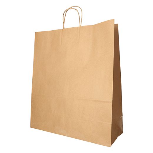 Nosilne vrečke, papir 41 cm x 35 cm x 14 cm rjava z zavitim ročajem 1