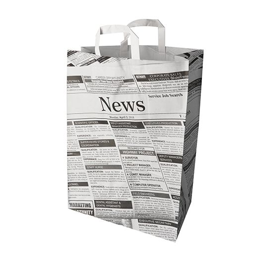 Nosilne vrečke, papir 44 cm x 32 cm x 17 cm "Newsprint" z ročajem 1