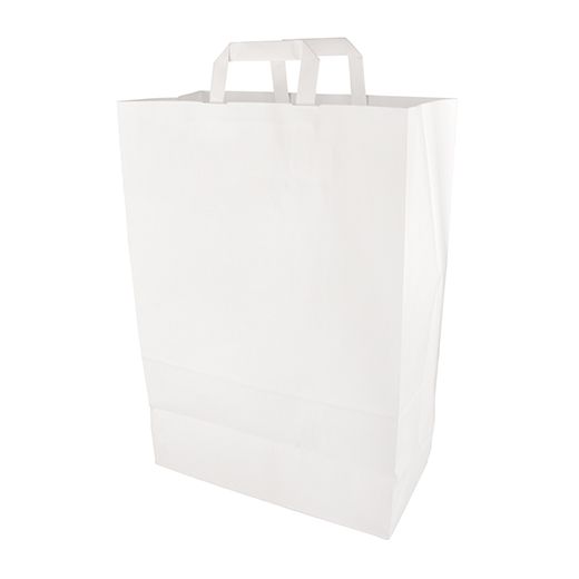Nosilne vrečke, papir 44 cm x 32 cm x 17 cm bela z ročajem 1