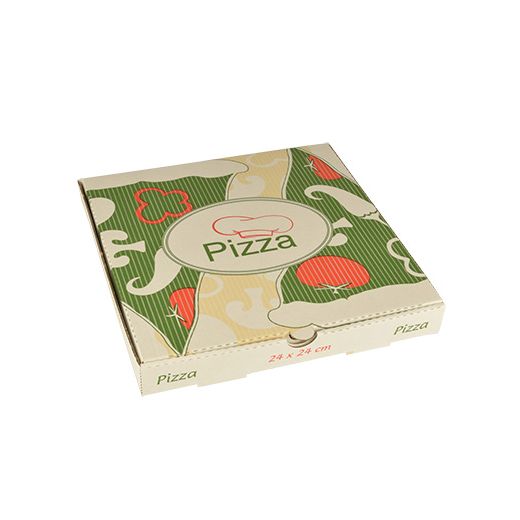 Pizza škatle, 100% celuloza "pure" kvadratna 24 cm x 24 cm x 3 cm 1