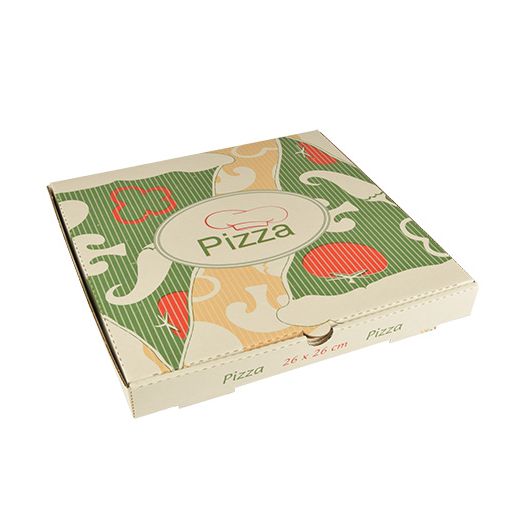 Pizza škatle, 100% celuloza "pure" kvadratna 26 cm x 26 cm x 3 cm 1