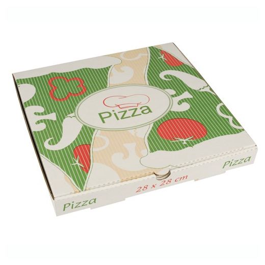 Pizza škatle, 100% celuloza "pure" kvadratna 28 cm x 28 cm x 3 cm 1