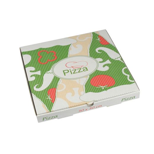 Pizza škatle, 100% celuloza "pure" kvadratna 30 cm x 30 cm x 3 cm 1