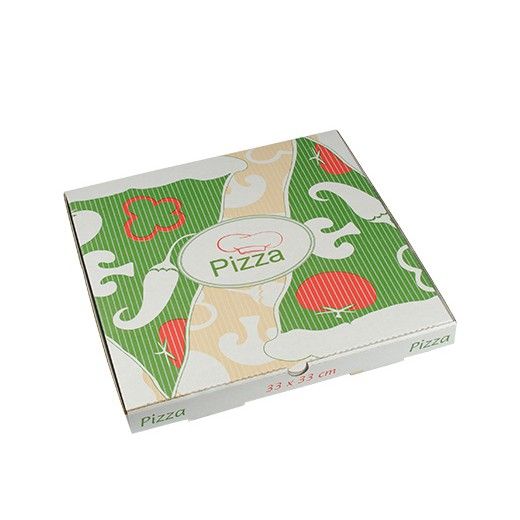 Pizza škatle, 100% celuloza "pure" kvadratna 33 cm x 33 cm x 3 cm 1