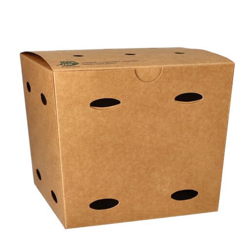 Škatle za pomfrit, karton "pure" 14 cm x 14,5 cm x 14,5 cm rjava "100% Fair" velik 1