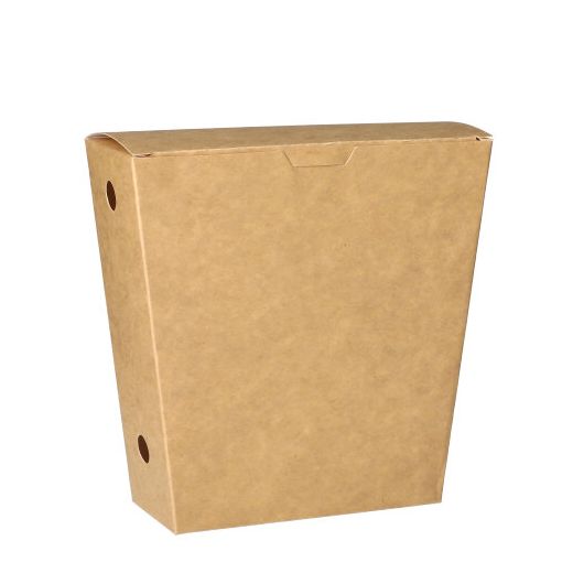Žepek za pomfrit, karton "pure" 4,3 cm x 14,5 cm x 11 cm rjava s pokrovom 1