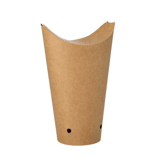 Žepek za pomfrit, karton okroglo Ø 6 cm · 17,7 cm rjava velik 1