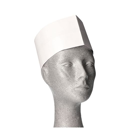 "WORK-INN/-PS" Kuharska kapa, papir 8,5 cm x 27,5 cm bela nastavljive velikosti 1
