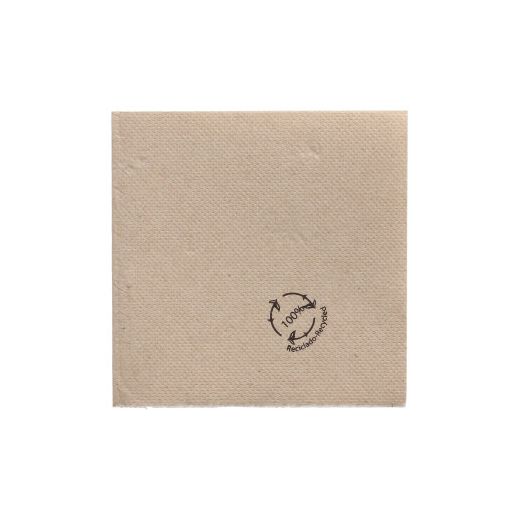 Serviete, 2-slojne "PUNTO" zložene 1/4 20 cm x 20 cm natur iz recikliranega papirja, mikro odtis, v dispenzerju 1