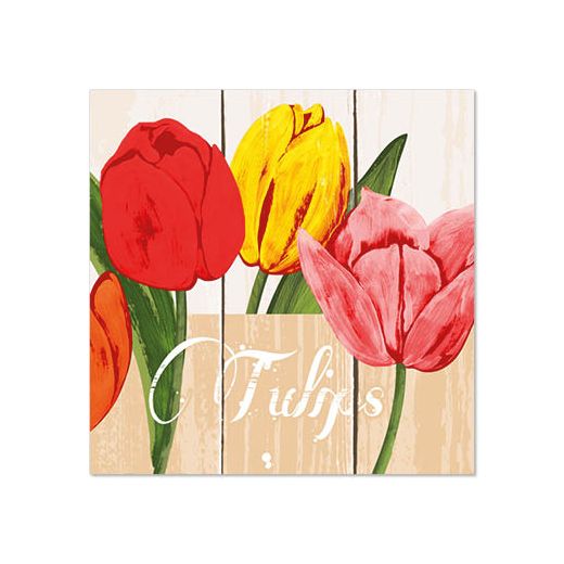 Serviete, 3-slojne zložene 1/4 25 cm x 25 cm "Blooming Tulips" 1