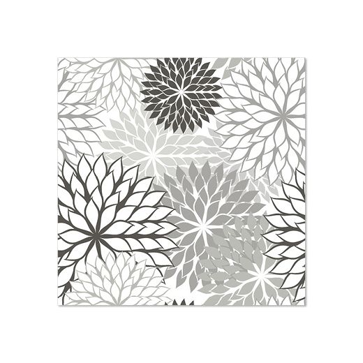 Serviete, 3-slojne zložene 1/4 25 cm x 25 cm siva "Floralies" 1