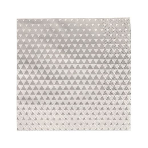 Serviete, 3-slojne zložene 1/4 25 cm x 25 cm siva "Optik" 1