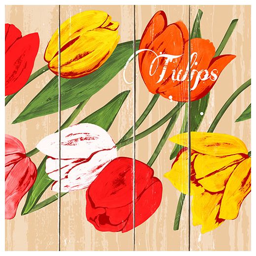 Serviete, 3-slojne zložene 1/4 33 cm x 33 cm "Blooming Tulips" 1