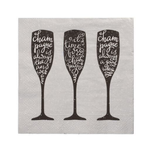 Serviete, 3-slojne zložene 1/4 33 cm x 33 cm "Champagne" 1
