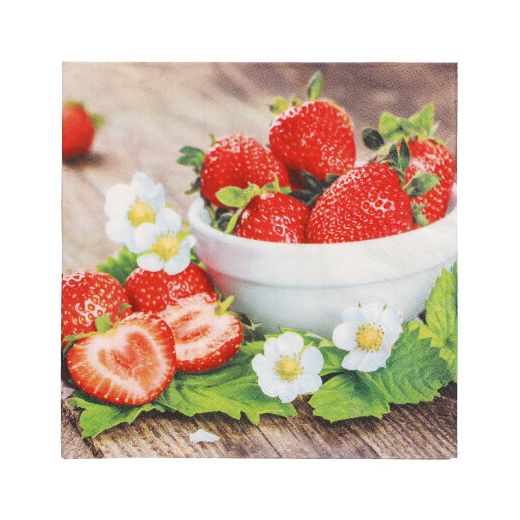 Serviete, 3-slojne zložene 1/4 33 cm x 33 cm "Strawberry Taste" 1