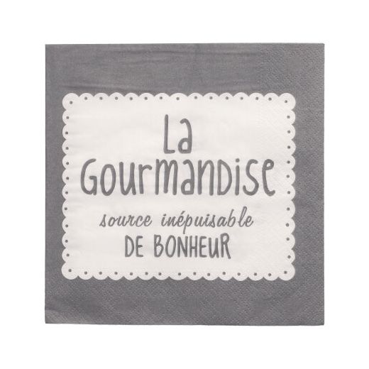 Serviete, 3-slojne zložene 1/4 33 cm x 33 cm siva "La Gourmandise" 1