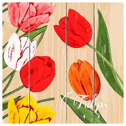 Serviete, 3-slojne zložene 1/4 40 cm x 40 cm "Blooming Tulips" 1