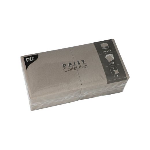Serviete "DAILY Collection" zložene 1/4 24 cm x 24 cm siva 1