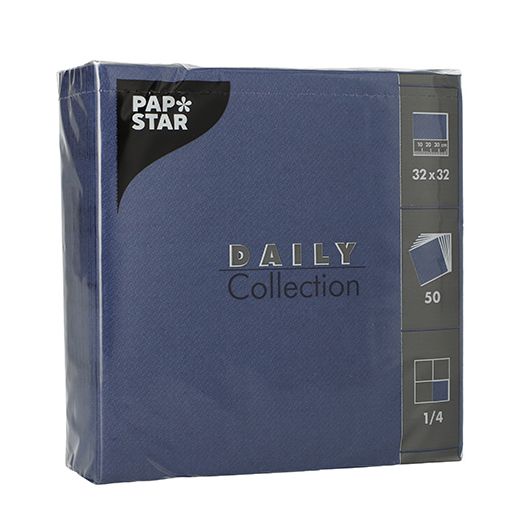 Serviete "DAILY Collection" zložene 1/4 32 cm x 32 cm temno modra 1