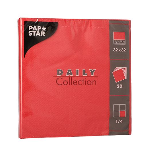 Serviete "DAILY Collection" zložene 1/4 32 cm x 32 cm rdeča 1