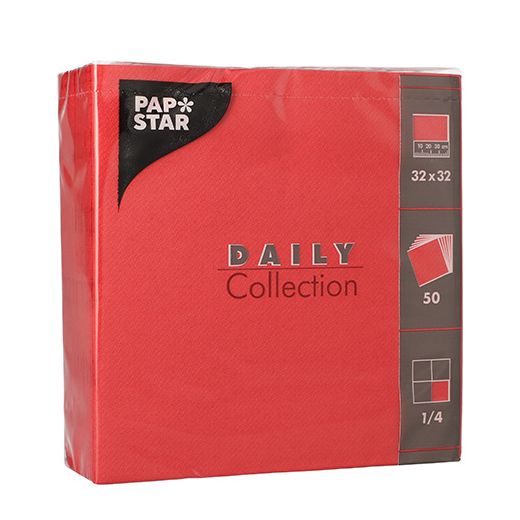 Serviete "DAILY Collection" zložene 1/4 32 cm x 32 cm rdeča 1