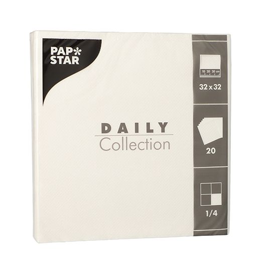Serviete "DAILY Collection" zložene 1/4 32 cm x 32 cm bela 1