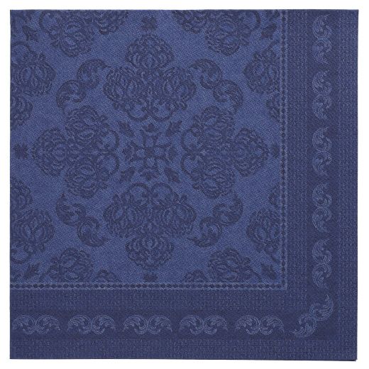 Serviete "ROYAL Collection" zložene 1/4 40 cm x 40 cm temno modra "New Elegance" 1
