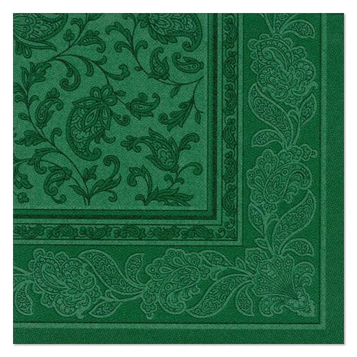 Serviete "ROYAL Collection" zložene 1/4 40 cm x 40 cm temno zelena "Ornaments" 1