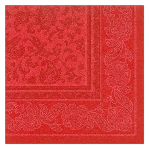Serviete "ROYAL Collection" zložene 1/4 40 cm x 40 cm rdeča "Ornaments" 1