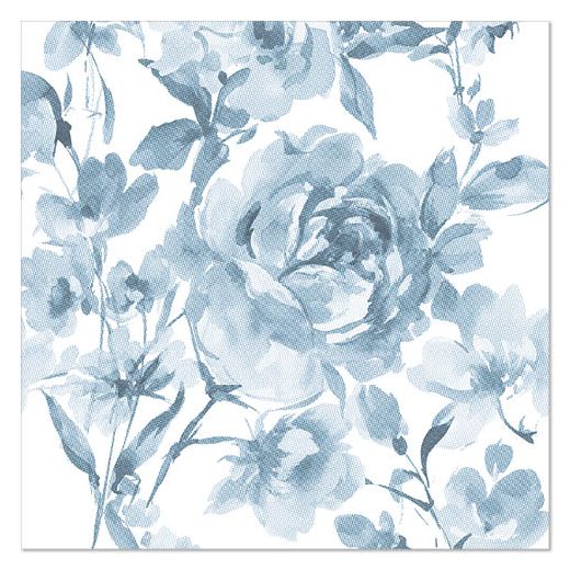 Serviete "ROYAL Collection" zložene 1/4 40 cm x 40 cm modra "Rose" 1
