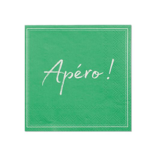 Serviete, 3-slojne zložene 1/4 25 cm x 25 cm zelena "Apero" 1