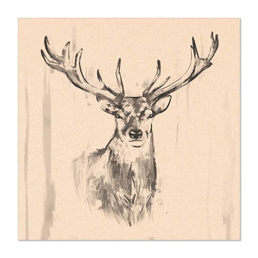 Serviete, 3-slojne zložene 1/4 33 cm x 33 cm natur "Deer" iz recikliranega papirja 1