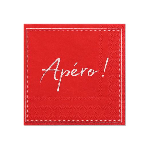 Serviete, 3-slojne zložene 1/4 25 cm x 25 cm rdeča "Apero" 1