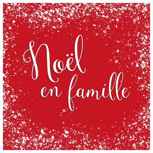 Serviete, 3-slojne zložene 1/4 33 cm x 33 cm rdeča "Noel en Famille" 1