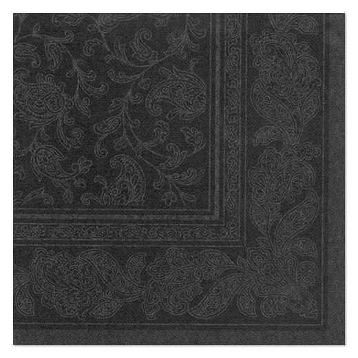 Serviete "ROYAL Collection" zložene 1/4 40 cm x 40 cm črna "Ornaments" 1