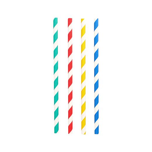 Shake slamice, papir Ø 8 mm · 21 cm sortirane barve "Stripes" 1
