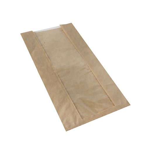 Pekovske vrečke s PLA-okencem "pure" 47 cm x 20 cm x 9 cm rjava 1