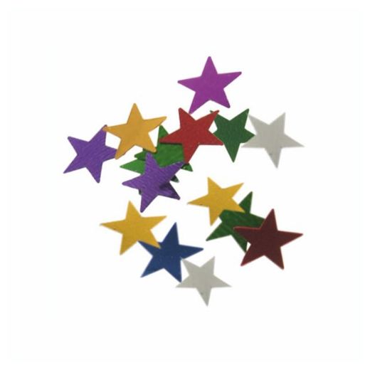 Konfeti, folija Ø 1 cm sortirane barve "Stars" 20 gr. 1