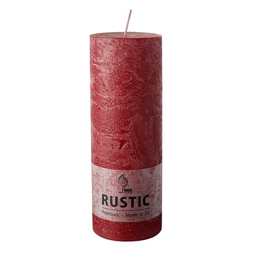Sveče, cilinder Ø 68 mm · 190 mm bordeaux "Rustic" barvne v celoti 1