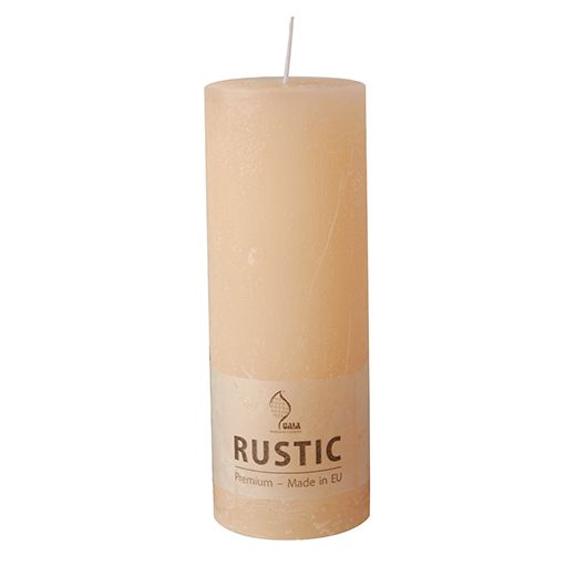 Sveče, cilinder Ø 68 mm · 190 mm krem "Rustic" barvne v celoti 1