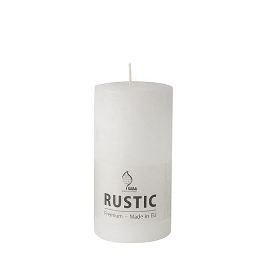 Sveče, cilinder Ø 68 mm · 130 mm bela "Rustic" barvne v celoti 1