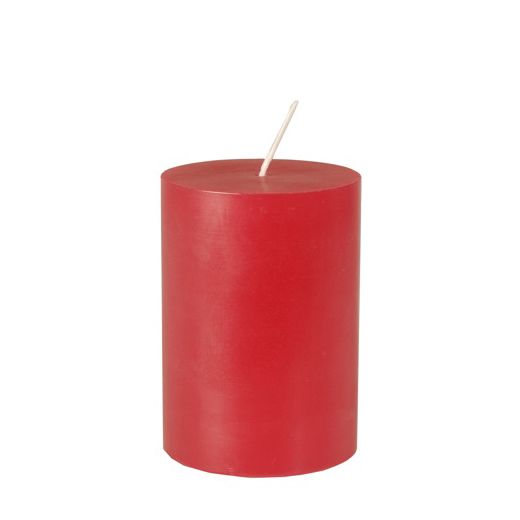 Sveča steber Ø 70 mm · 100 mm rdeča iz 100 % Stearina, barvne v celoti 1